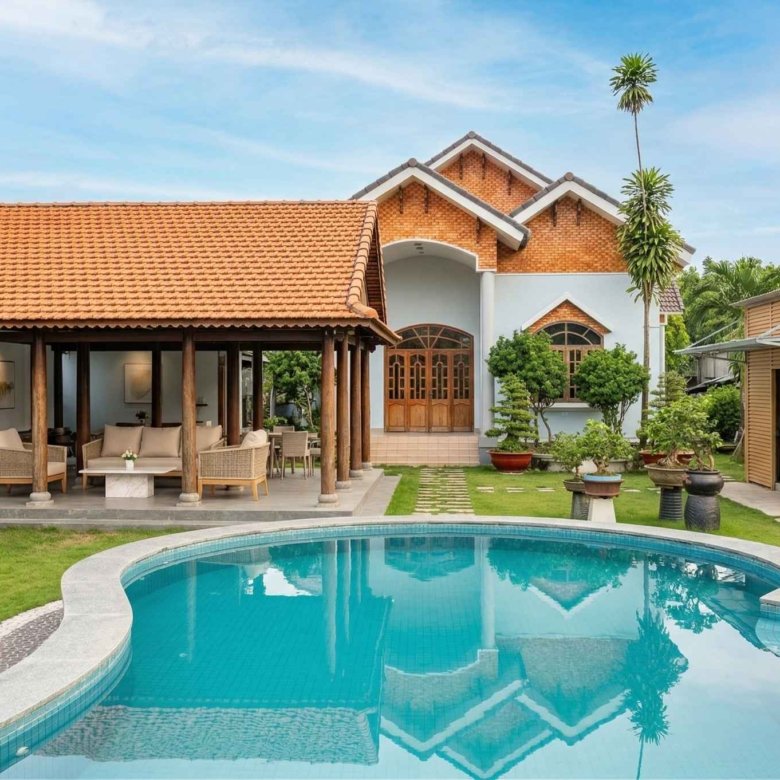 Bán Villa Nhà Vườn Hồ Bơi 1.175m² – 300m² Thổ Cư – Mặt Tiền Đường – Chỉ 9 Tỷ